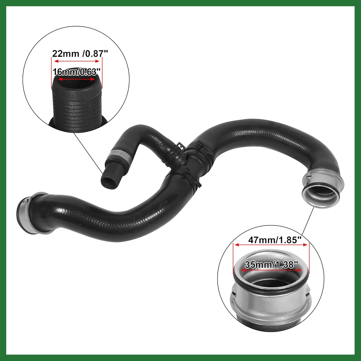 Motoforti Lower Radiator Coolant Hose 2045010482 Rubber Replacement for Mercedes-Benz GLK350 2010-2012 for Mercedes-Benz E350 2010-2011 Long-lasting