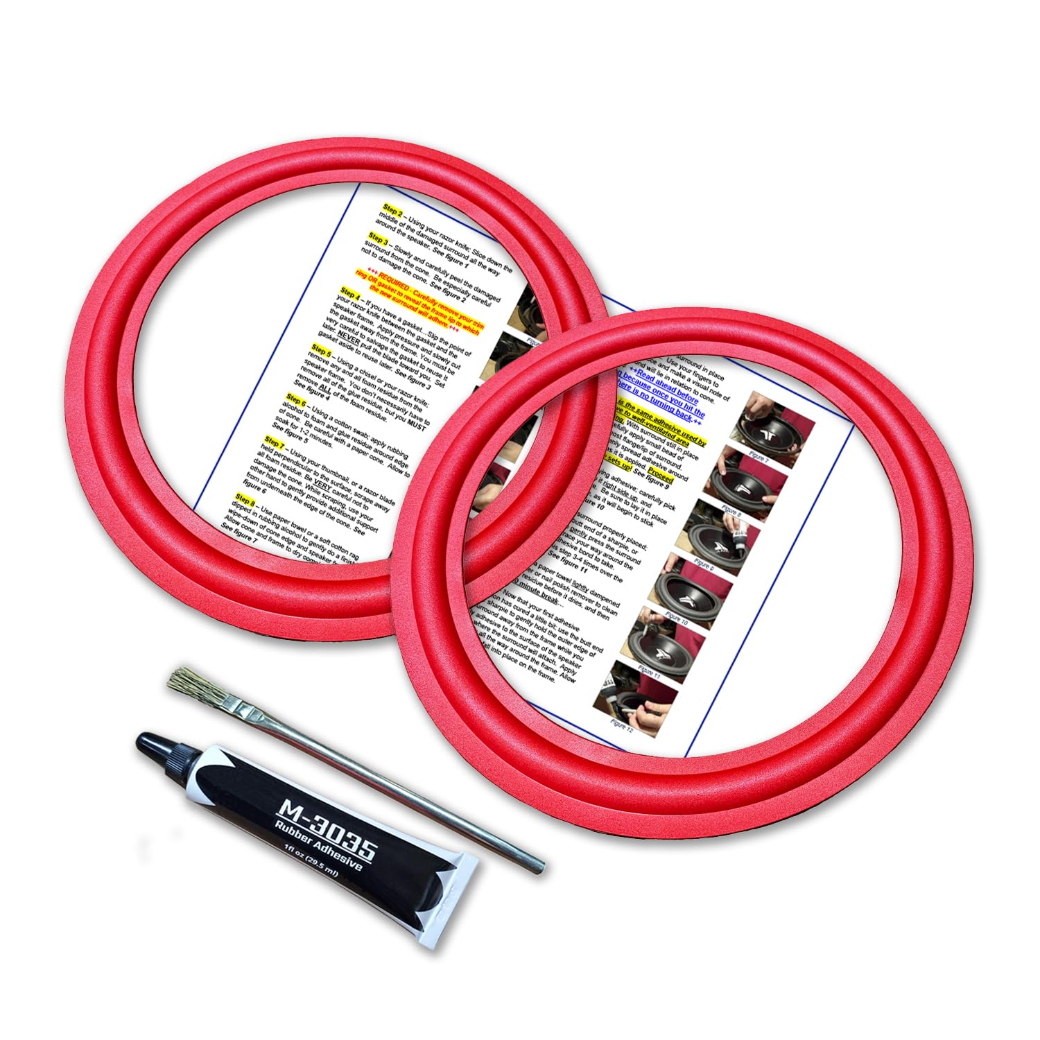 Springfield Speaker Foam Surround Edge Repair Kit - 2 Speaker Kit - 12 Inch - Compatible with Sound Dynamics 12