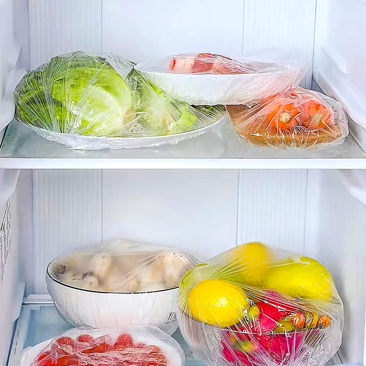 Lot De 100 Couvercles De Bol De Conservation De La Fraîcheur - Réutilisables - Élastiques - Couvercles Hermétiques Extensibles - Couvercles Anti-poussière Universels Pour La Cuisine