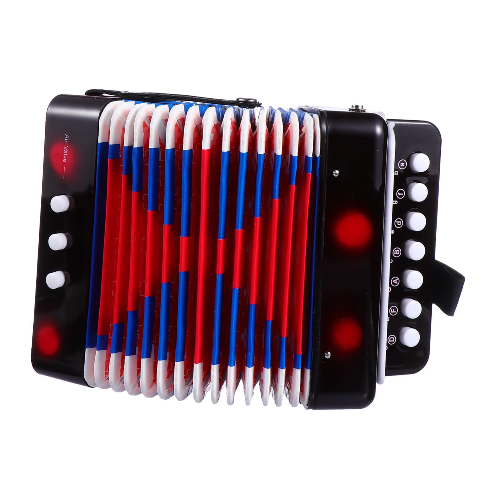 Mini Acordeón de Juguete Negro para Niños, Instrumento Musical Educativo Profesional, Tamaño Pequeño para Manos Infantiles, Acordeón Estudiantil Fácil de Usar para Aprendizaje