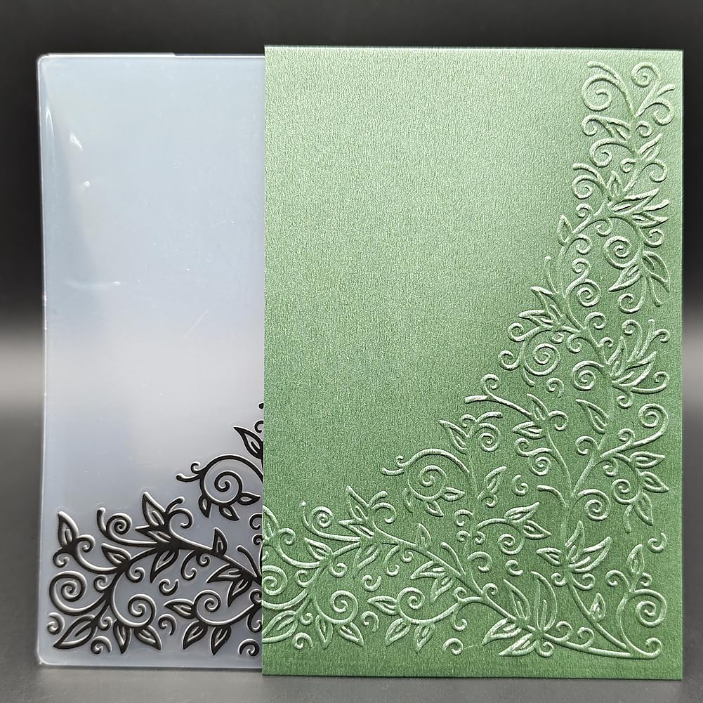 Plastic Embossing Folder A6 Size - Vines Spiraled Upward - Paper Crafts Plastic Textured Impressions for Card Making Scrapbooking