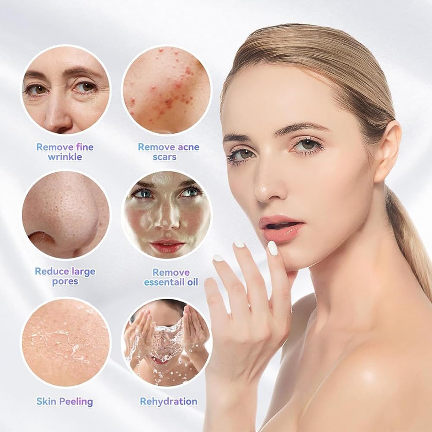 Machine de microdermabrasion diamant 65 W, appareil de beauté par radiofréquence, fréquence d'alimentation 3 MHz, fréquence RF 5 MHz, pompe à vide 100 PA, pour exfoliant, régénérateur de peau