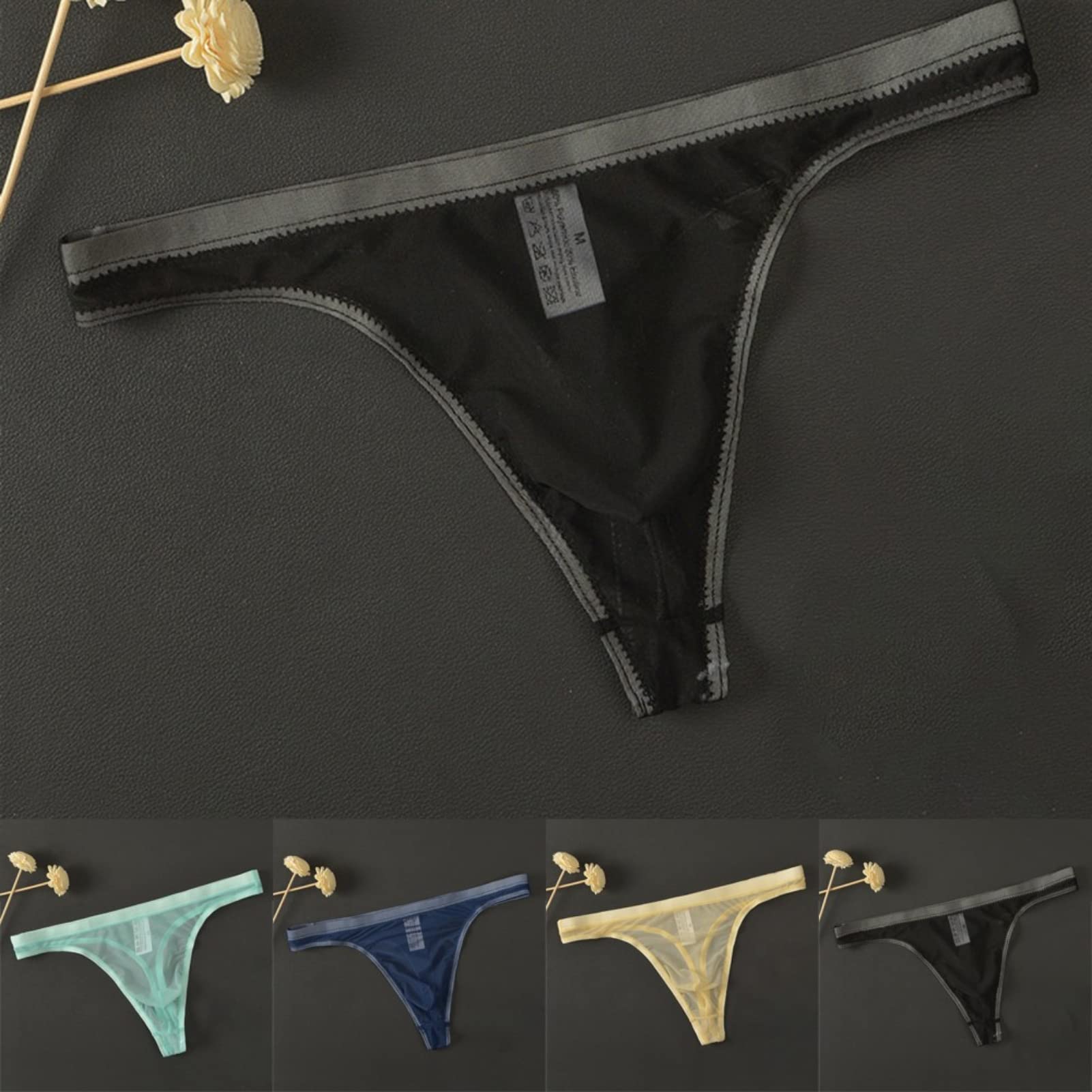 Faringoto Strings aus Eisseide für Herren, Unterwäsche, T-Rücken, Tanga, G-String