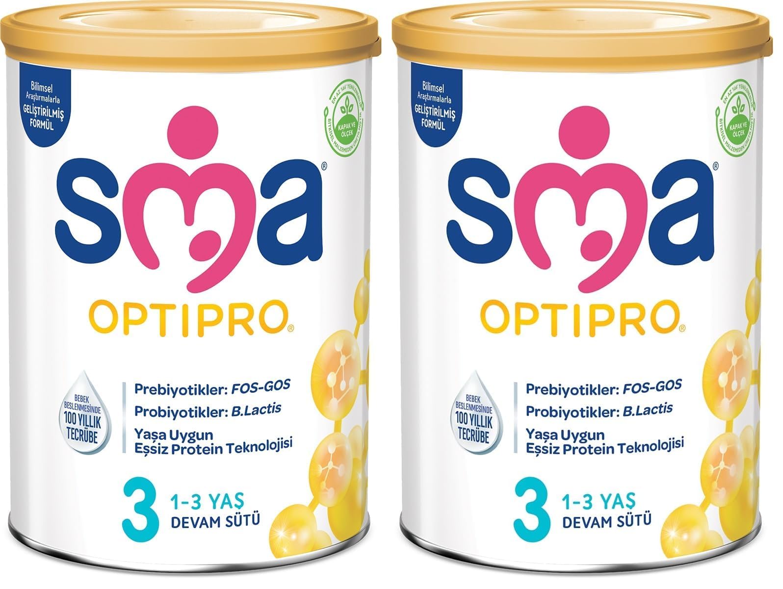 SMA Optipro 3 Devam Sütü (1-3 Yaş, 400 g) (2 paketi)
