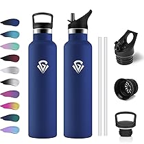 Borraccia Termica 1L, Bottiglia Termica a Prova di Perdite, senza BPA, Riutilizzabile, Facile Pulizia, Borraccia Acciaio Inox con Cannuccia, Termos per Adulto, Campeggio, Ciclismo, Viaggio, Yoga