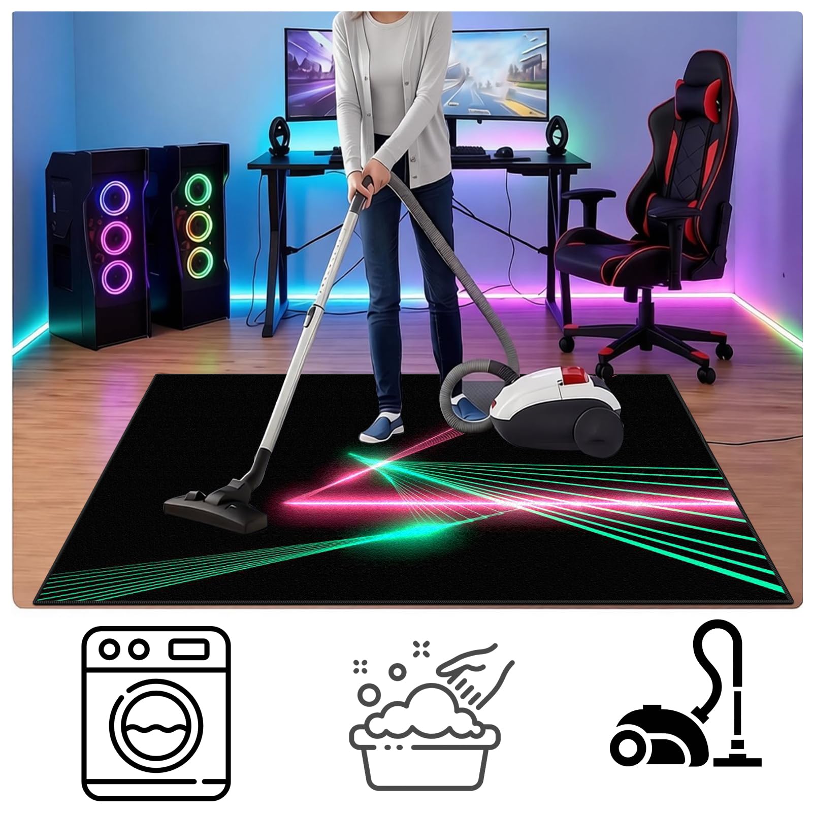Gaming Tappeto Sedia 120 x 150 cm Tappeto per Sedia con Ruote