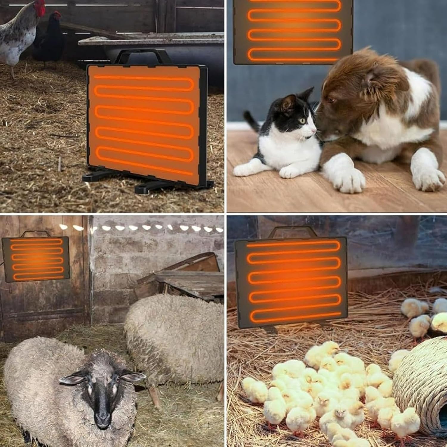 Calentador para Gallineros, Placa Calefactora con Termostato Y Temperatura Ajustable para Criadoras De Perros Y Pollitos, Ideal para Diversos Animales.