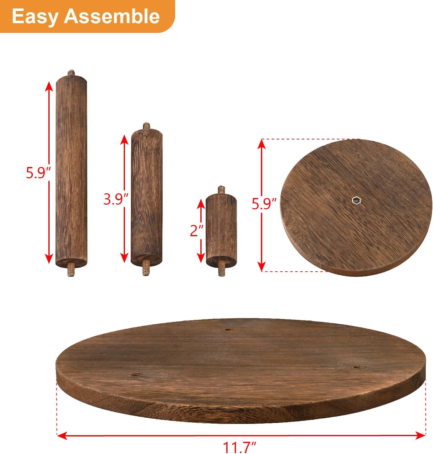 Ikee Design 3-Tier Wood Display Riser Jewelry and Multi-Purpose Display