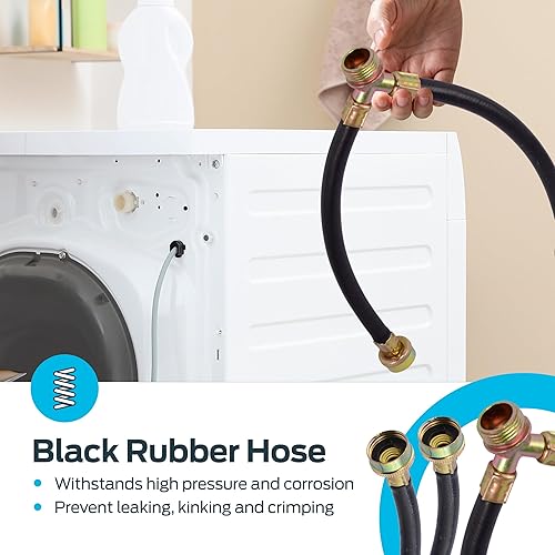 Miniatura 5 de Eastman Conector de goma para lavadora de 12 pulgadas, 34 pulgadas FHT x 34 In. MHT, manguera mezcladora Y, 60349N