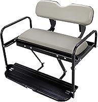 KUAFU Folding Rear Back Seat Kit for Yamaha G14 G16 G19 G22 Golf Carts - Steel Frame, Faux Leather, Off-White
