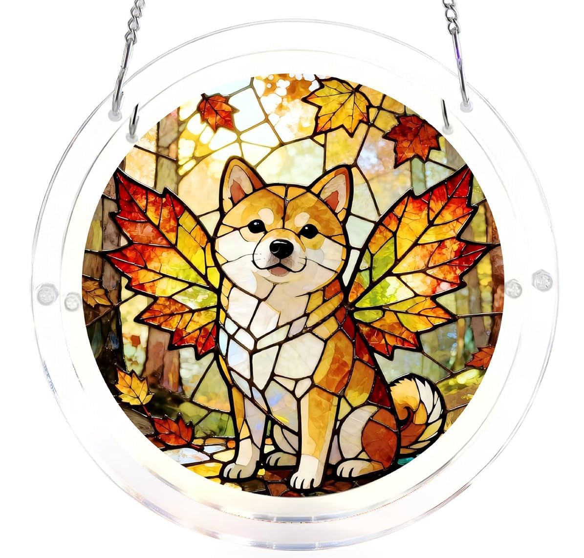 Dog- Acrylic Jigsaw Puzzles Suncatcher, 7.4 Inch Window Hanging Suncatcher Acrylic Puzzle, DIY Home Decor Art Gift