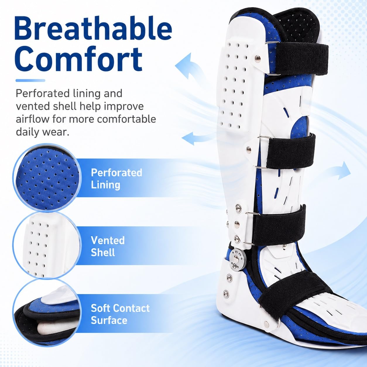 Generisch Orthopädischer Gehschuh, für Sport und tägliches Gehen, mit verstellbaren Riemen, Modell CJDW1138 (Right M)