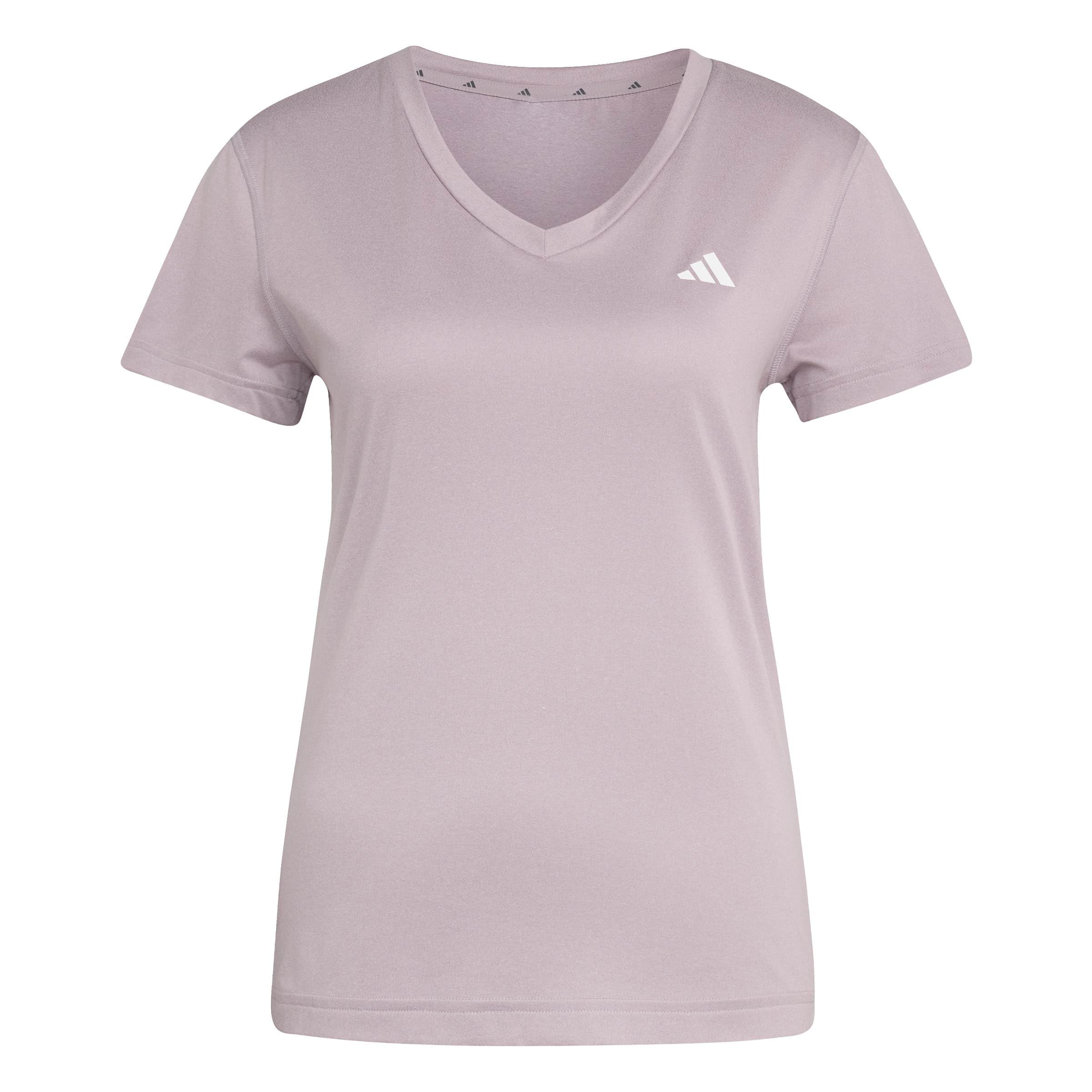 adidas Women's Workout Essentials V-Neck T-Shirt, preloved fig, XS