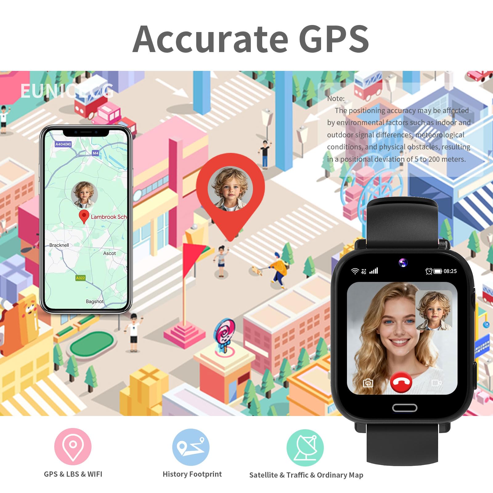 4G Smartwatch dla Dzieci z GPS Lokalizować Połączenie Wideo Telefony Model Klasy Czat Głosowy Gry Budzik SOS Kalkulator - Zegarek dla Dziecka Chłopców Dziewcząt Urodziny Prezenty