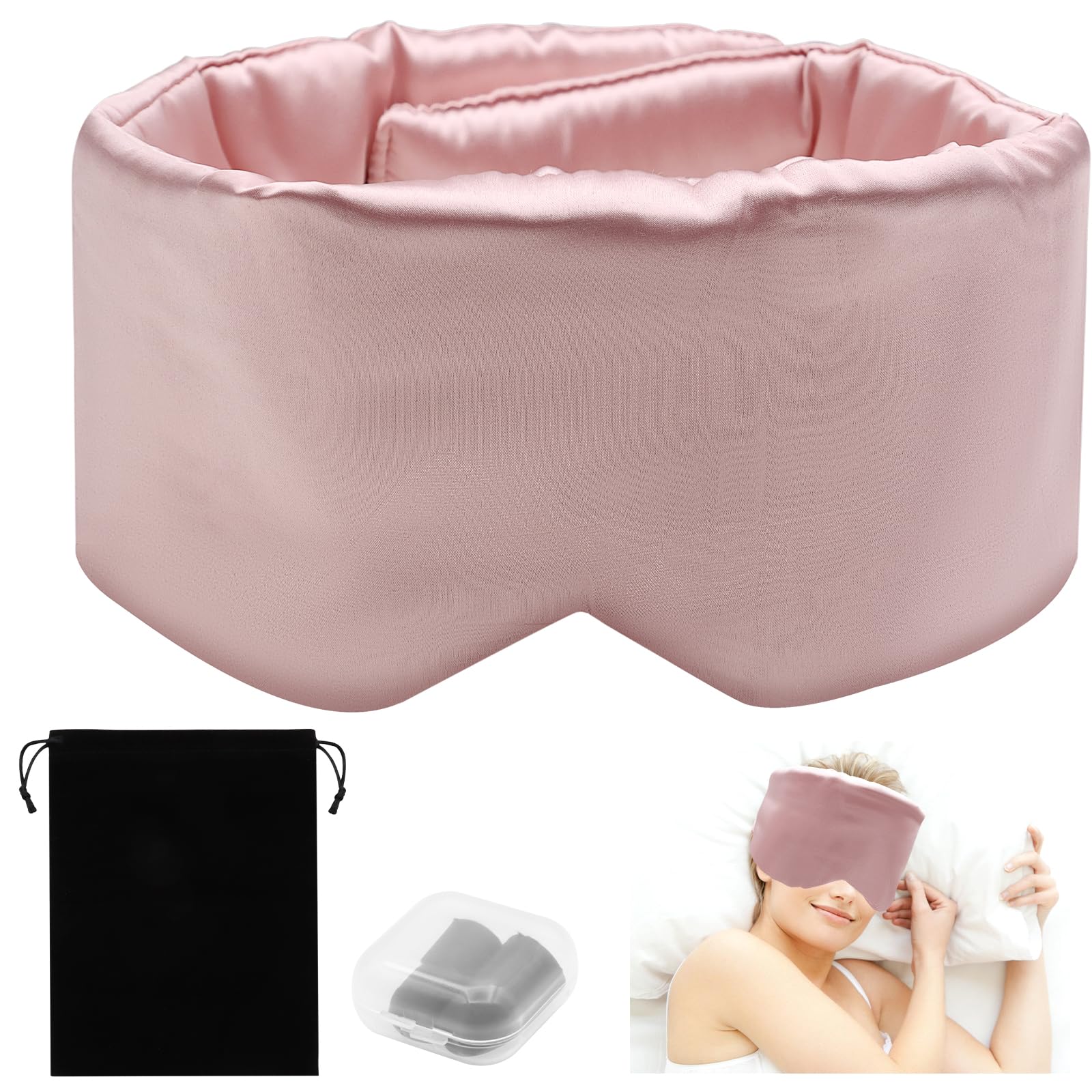 Sleep Mask, VEGCOO Silk Sleeping Mask 100% Blackout Eye Mask for Sleeping Soft & Comfortab...