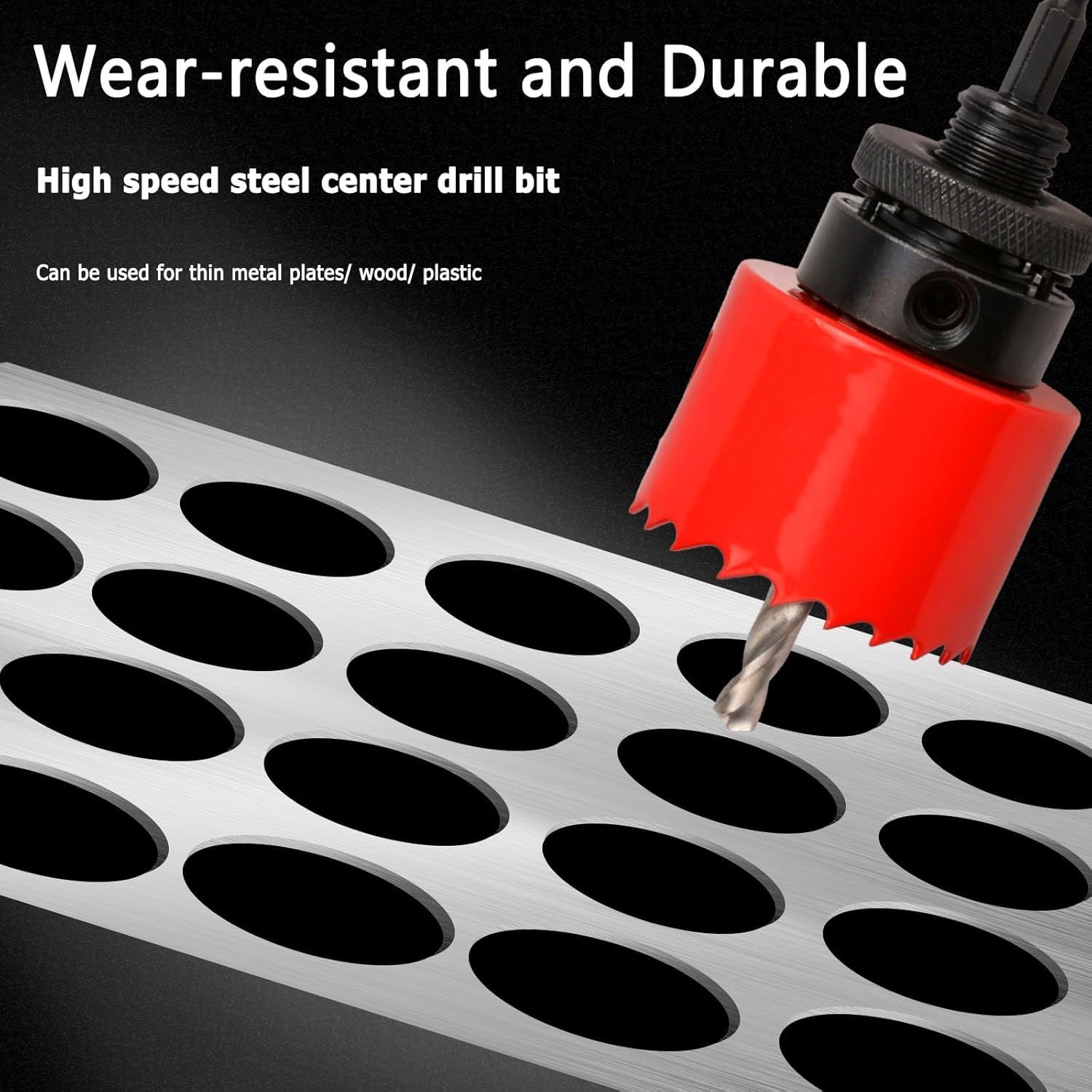 53mm Hole Saw with Quick Change Arbor, Hole Drilling Cutter HSS BI-Metal for Wood Plywood, PVC, Drywall and Metal Sheet - Image 4