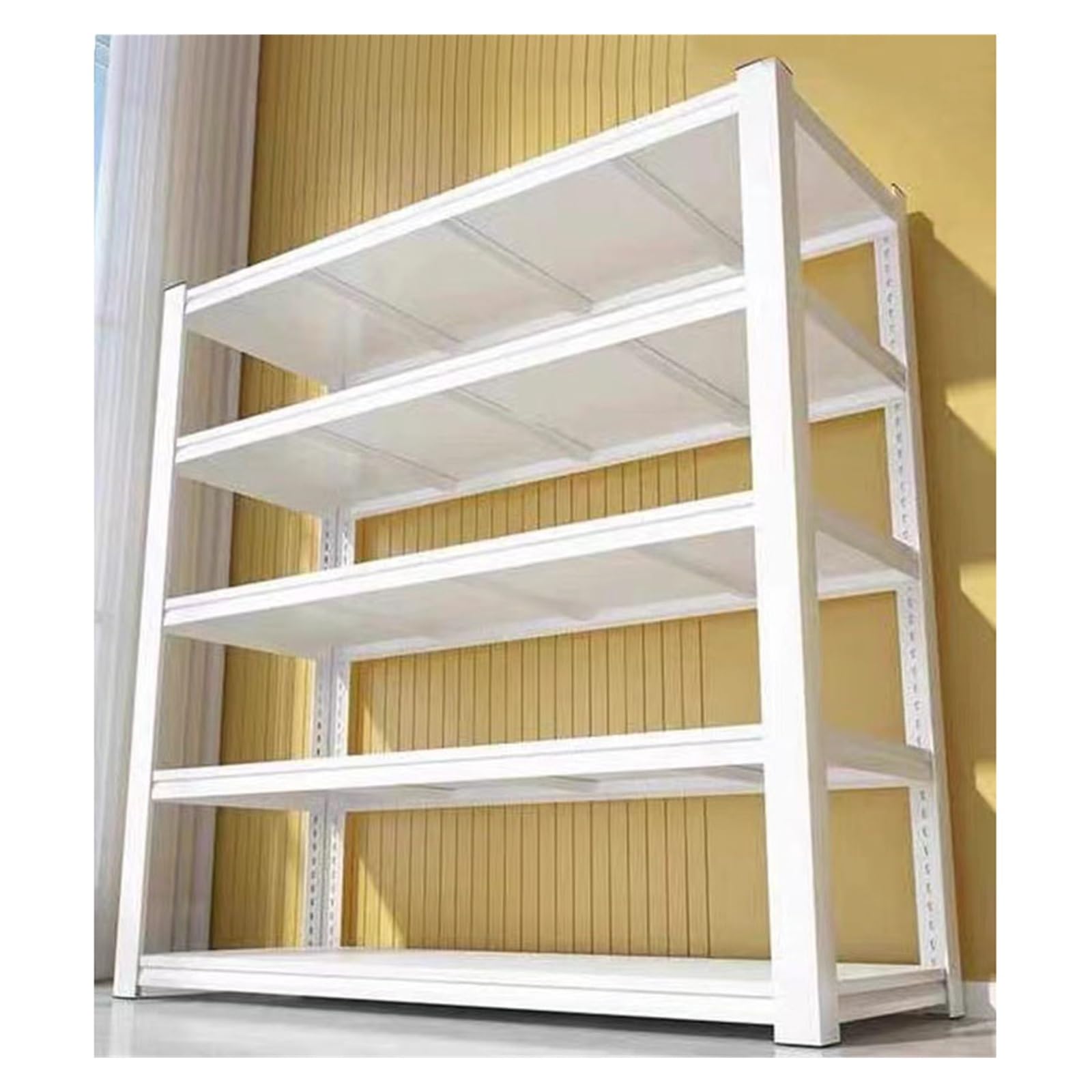 Scaffale per carichi pesanti in metallo a 5 livelli, robusto, regolabile, montaggio senza viti, multiuso industriale per il balcone, la cucina dei supermercati (150 x 30 x 183 cm)