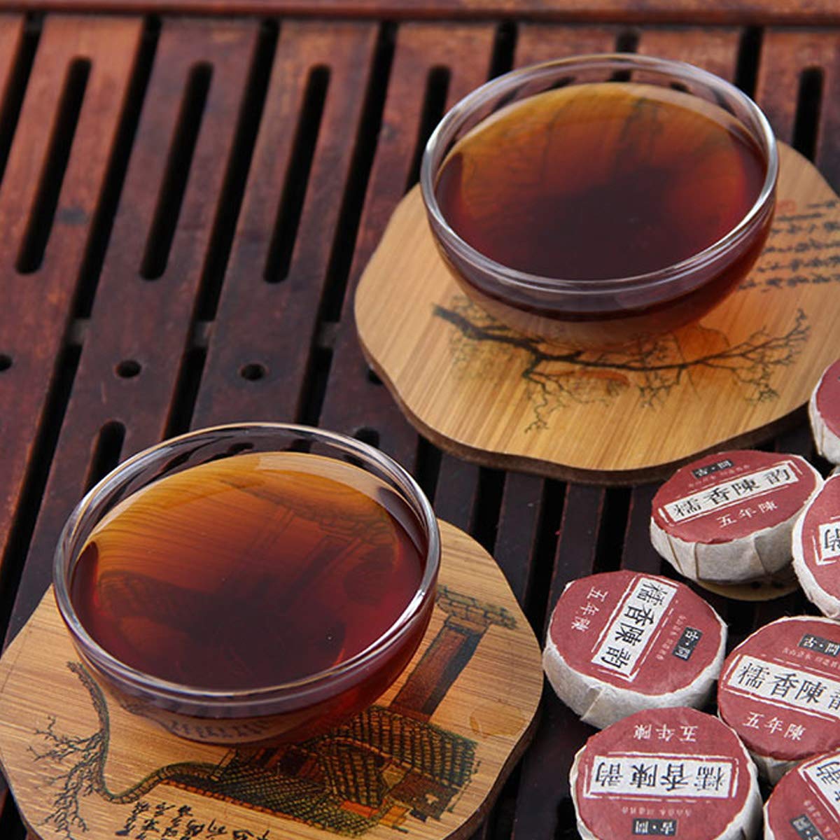Tè Pu-Erh Tuo Maturo Tè Fermentato Tea Nero Profumato Tea Puer Antico Tee Tuo Cotto Tradizionale Cinese Invecchiato Dalla Cina Bevanda Puer Verde Biologica Senza Additivi (500g)