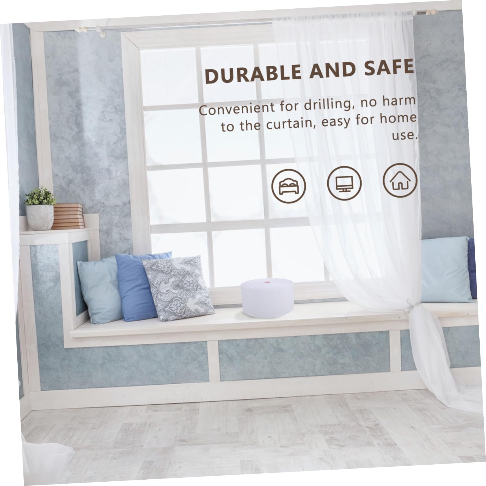DOITOOL Ruban à Oeillets pour Rideaux Rideau Perforée Accessoire Diy pour Décoration de Fenêtres et Convient Aux Hôtels Restaurants et Salles de