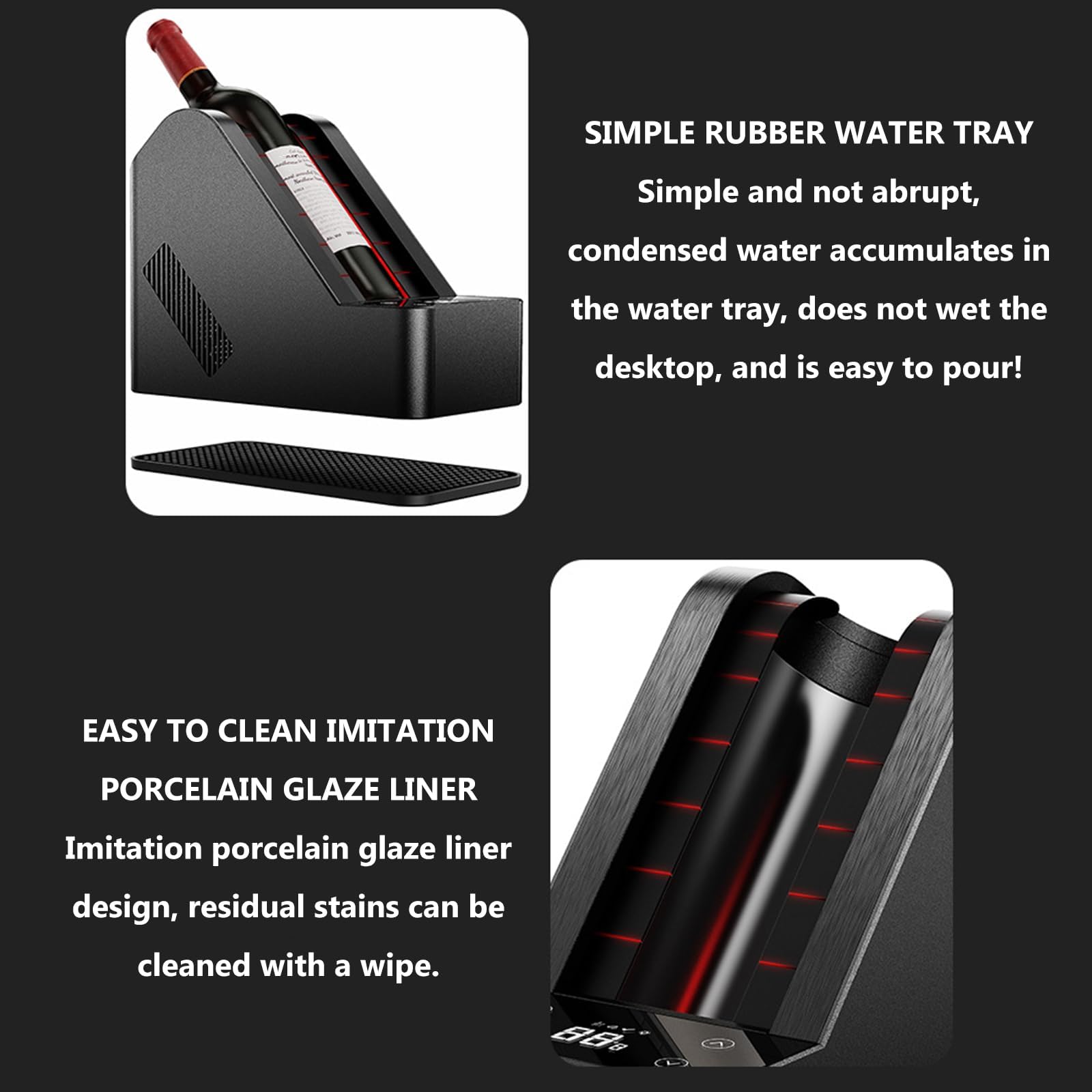 Enfriador De Vino para Una Sola Botella, Enfriador Portátil Sin Hielo, Compartimento Congelador De 96 Mm, Ajuste De Temperatura De 0 a 20 °C, Ideal para La Cocina, El Bar, La Autocaravana