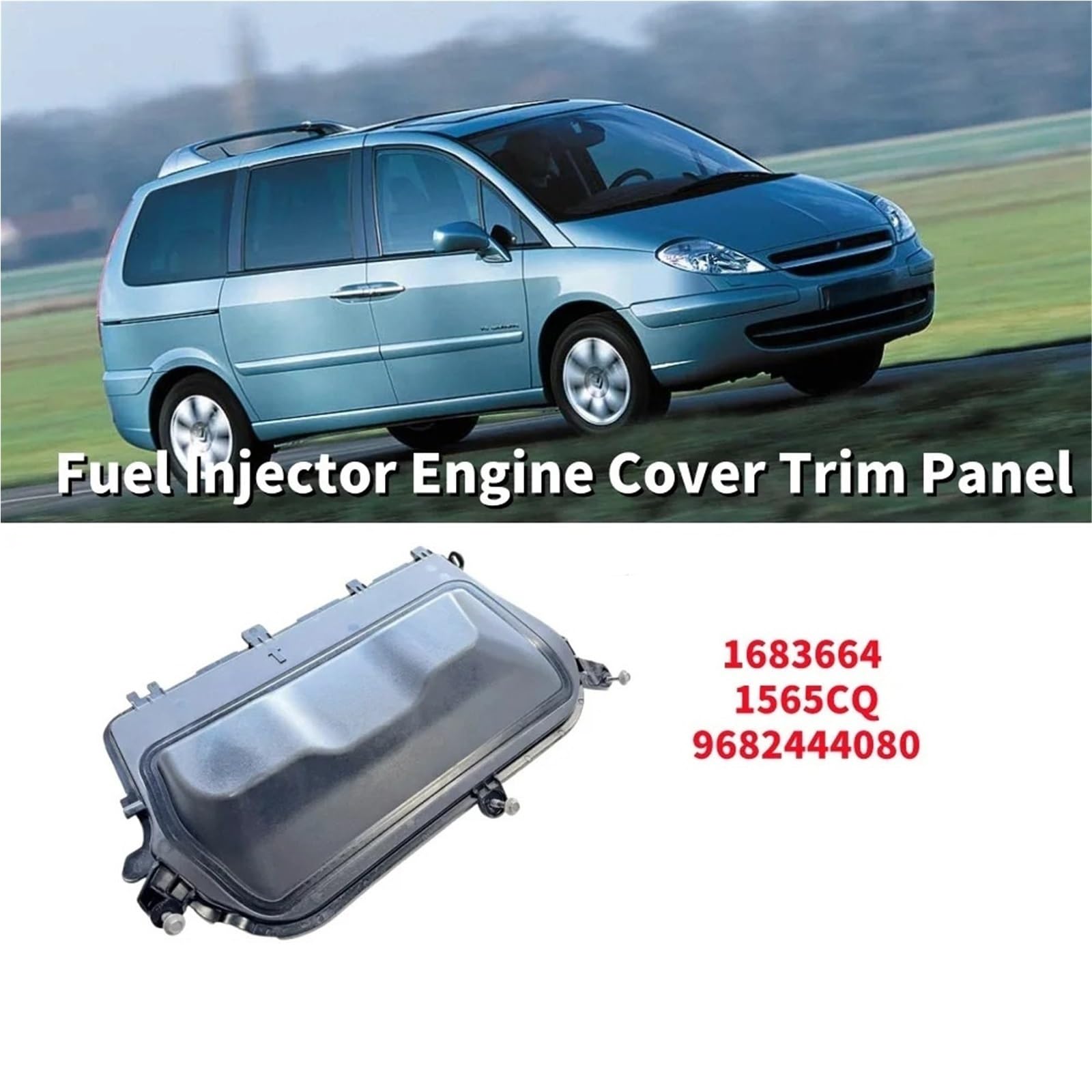 Toberas inyectores Compatible con Citroen Compatible con Ford 2.0 Diesel Inyector de combustible Cubierta protectora del motor Panel embellecedor 1683664 1565CQ 9682444080 inyector Componentes