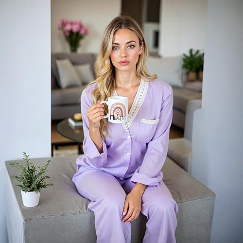 Vista 6 de Divertida taza de café Mimi, novedosa taza de regalo de cumpleaños de Navidad para mujeres, abuela, abuela de nieta o nieto, regalo de taza de té