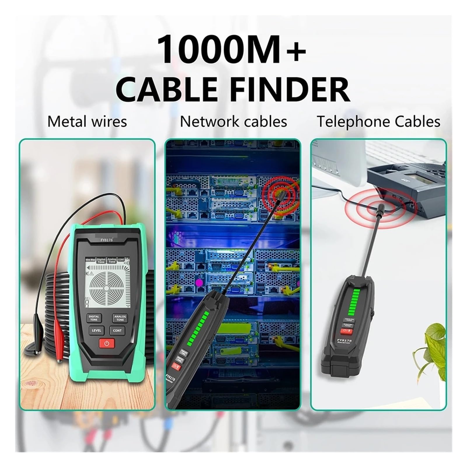 Probador de Red, Detector de cables subterráneos multifuncional, detector líneas ocultas pared, señal analógica digital, antiinterferencias