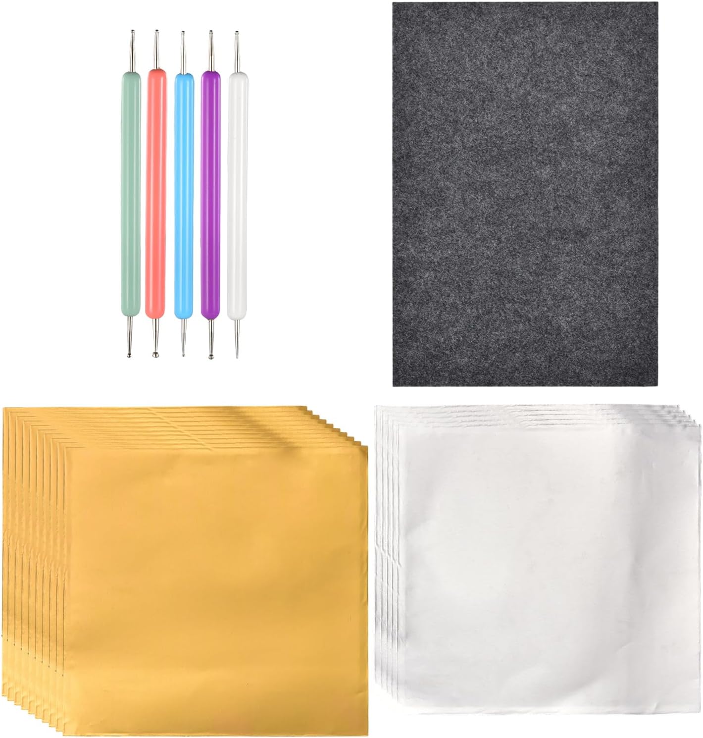 Generisch Wielokrotnego użytku folia aluminiowa – zestaw arkuszy do wytłaczania, materiały edukacyjne do malowania i rzemiosła do klasy, dekoracji domu, kreatywnych działań i tworzenia kart