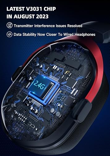 Miniatura 2 de Gonbouyoku Auriculares inalámbricos para juegos, 2.4 GHz USB Dual Wireless Gaming Auriculares para PS5, PS4, Switch, PC, Mac, Bluetooth 5.3, batería