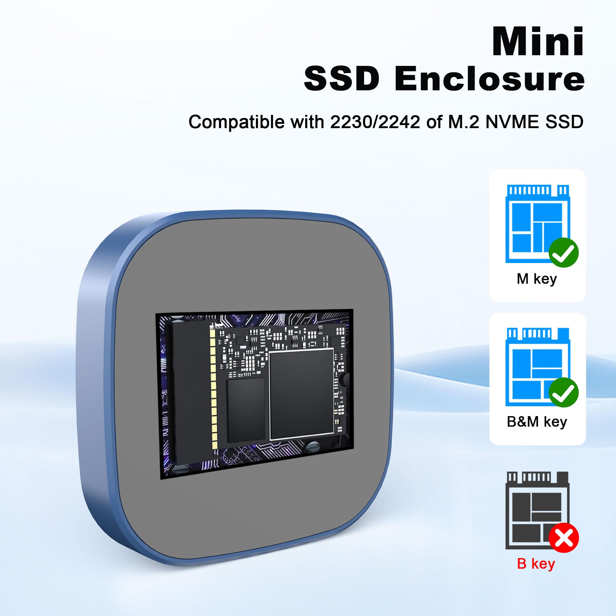 Boîtier SSD Externe Magnétique M.2 2230/2242 NVMe USB-C 10Gbps – Jusqu’à 4To Pour IPhone 15 Pro Max ProRes, MacBook, IPad Pro, Android