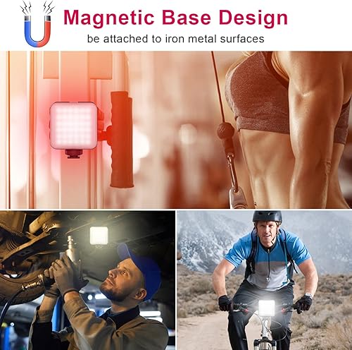 Miniatura 6 de Luz LED de video, luz portátil para fotografía, zapata fría en la cámara, luces de video CRI95+ 2500K-9000K bicolor 2500mAh recargable regulable luz