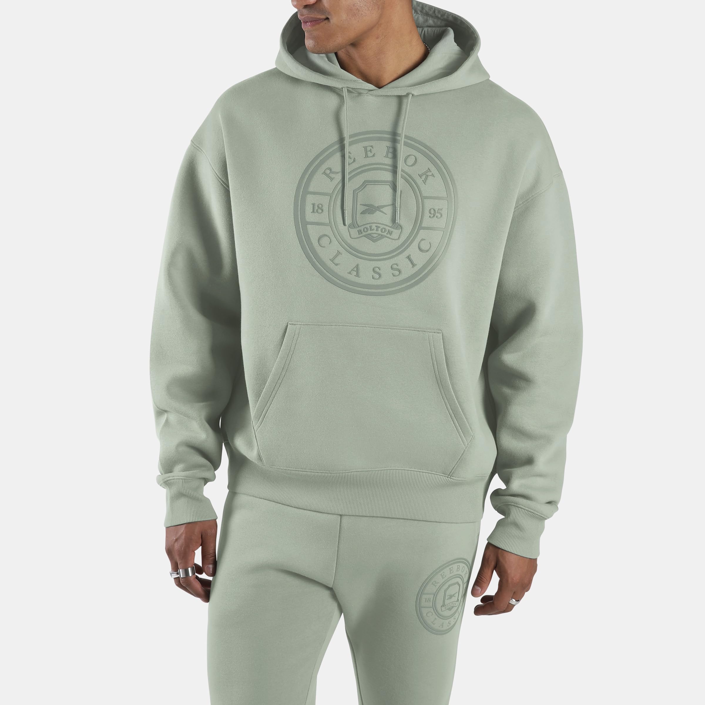 Reebok - Crest Hoodie, Man  Light Fog Men's Small