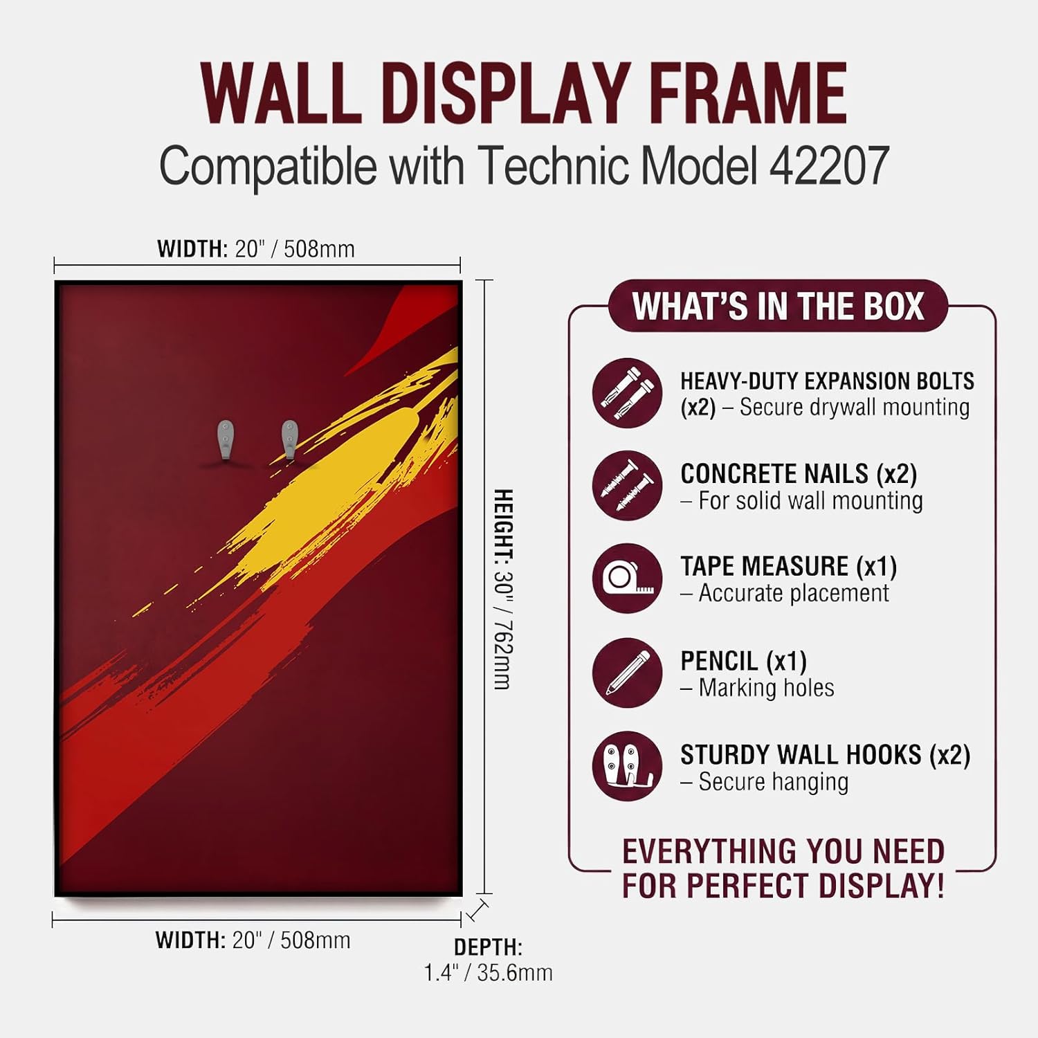 Streak Wall Display for LEGOF1 Race car (Car Model not Included) | Toy Accessories (Red (42207))