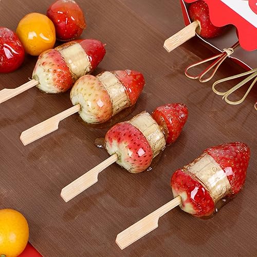Miniatura 5 de 100 mini brochetas de bambú para barbacoa, brochetas de frutas, brochetas de carne para fiestas en la parrilla, kebabs, sándwich, frutas, fondues de