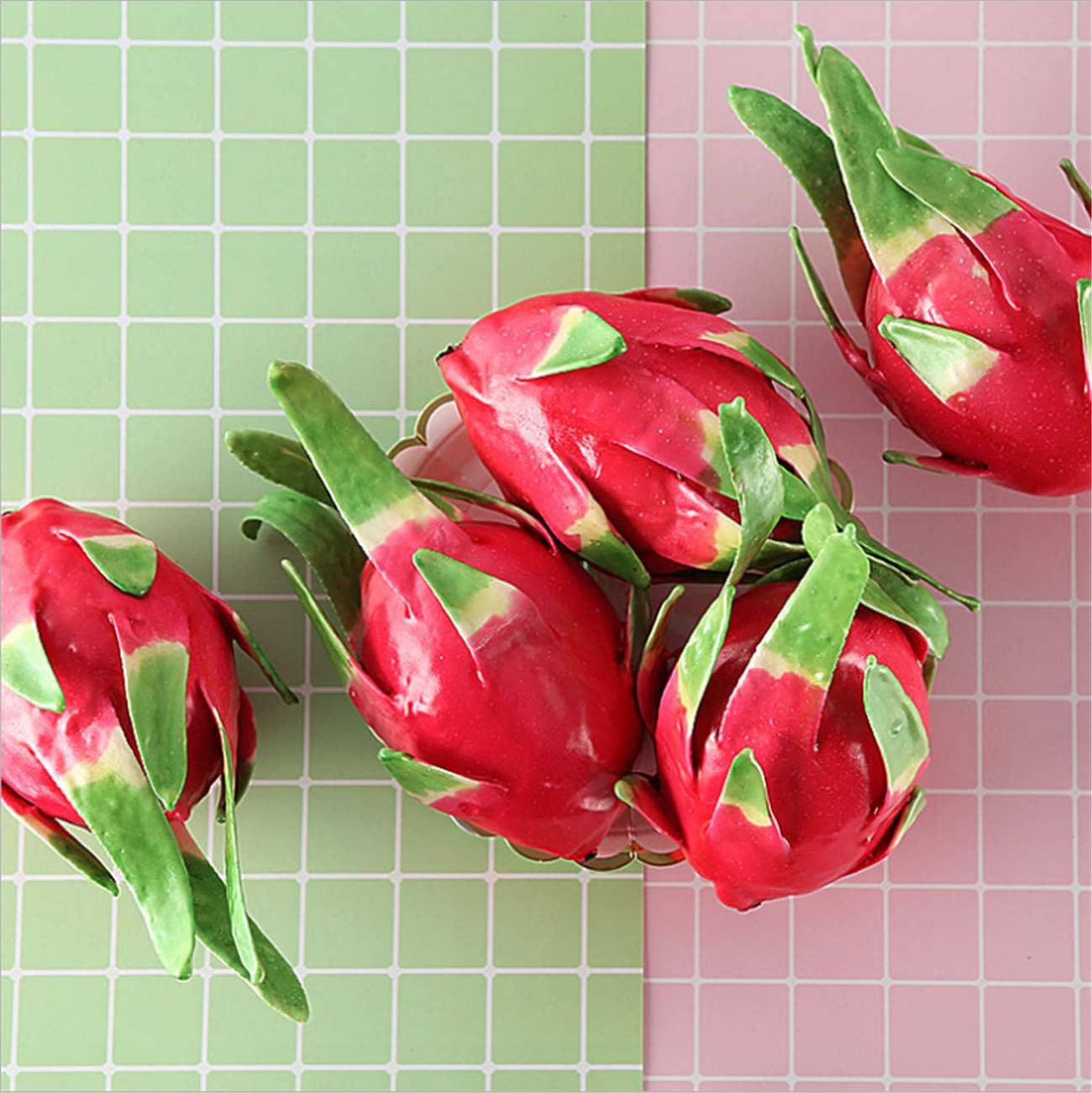 Zzooi 1PCS Artificial Pitaya Fake Dragon Fruit Display Props