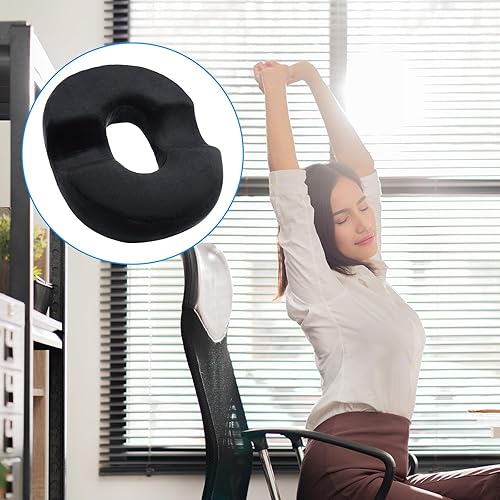 Miniatura 6 de Soaoo Cojín de asiento de espuma viscoelástica para el dolor de coxis, cojín posparto para coxis, ciática, embarazo, úlceras por presión,