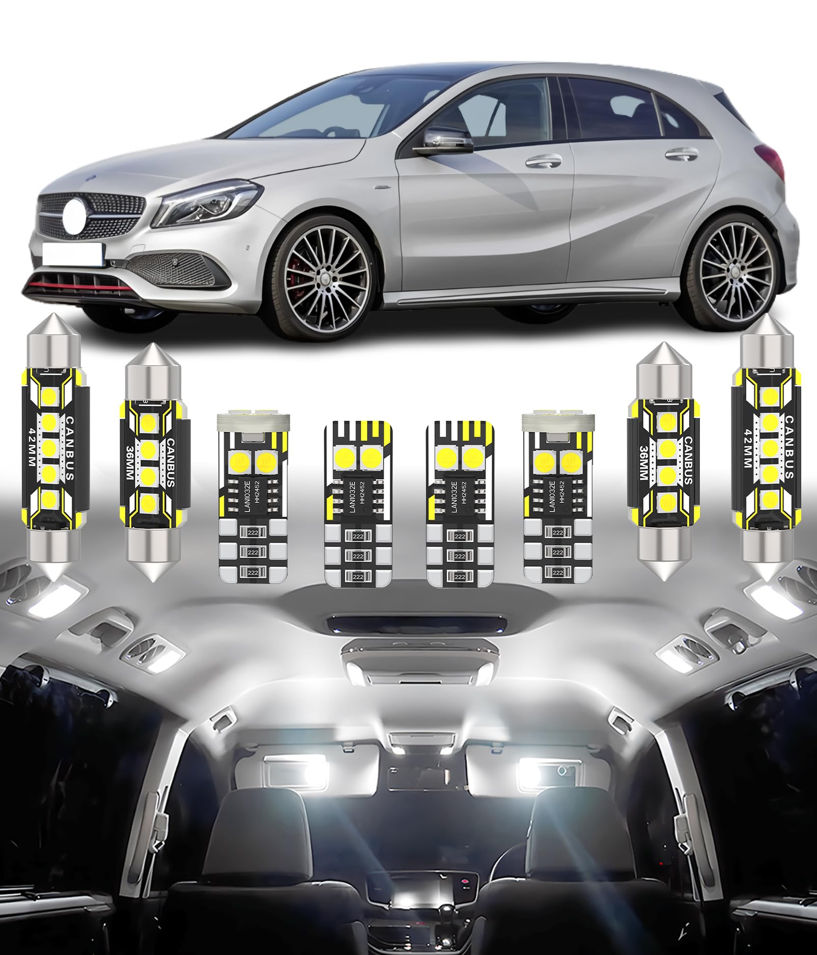 Bombilla LED Interior Mercedes Benz A Class W176 B-Class W246 7