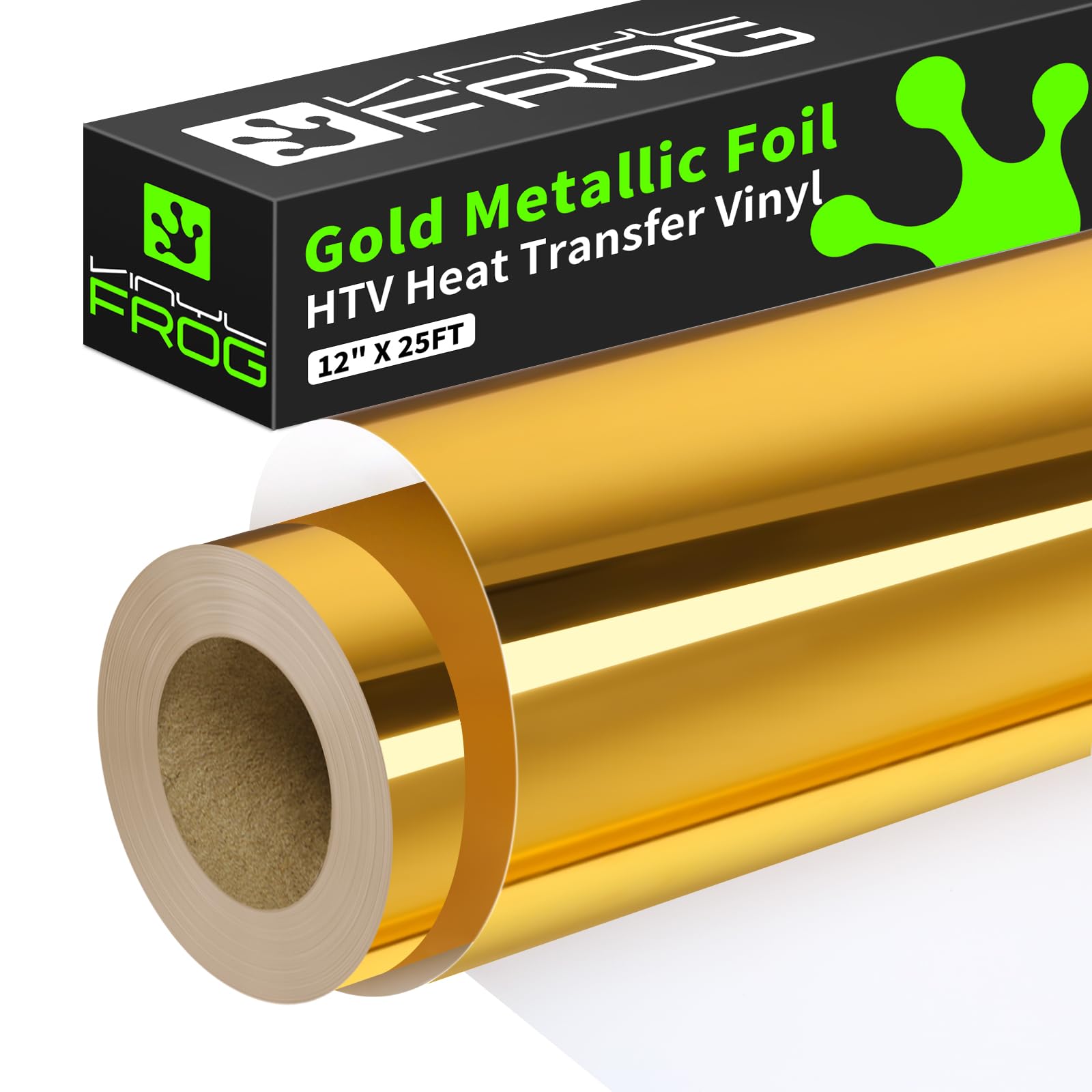 VINYL FROG Metallic Gold Heat Transfer Vinyl 12in x 25ft Gold HTV Vinyl
