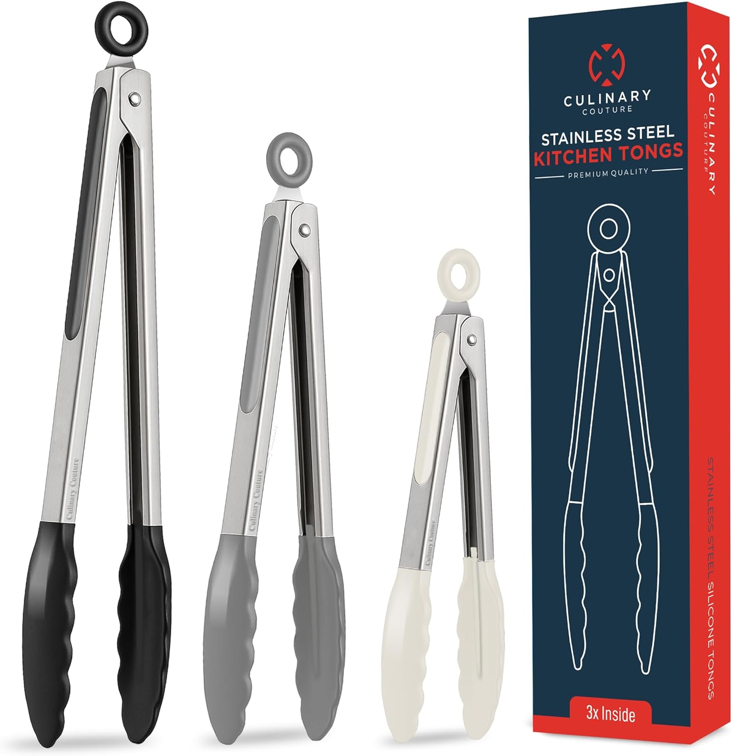 Kitchen Tongs for Cooking with Silicone Tips, Heat Resistant Tongs for Serving Food, 7-Inch, 9-Inch, 12-Inch Locking Silicone Tong, Set of 3 Salad Tong, Mulitcolor Kitchen Utensils Kitchen Tongs for Cooking with Silicone Tips, Heat Resistant Tongs for Serving Food, 7-Inch, 9-Inch, 12-Inch Locking Silicone Tong, Set of 3 Salad Tong, Mulitcolor Kitchen Utensils