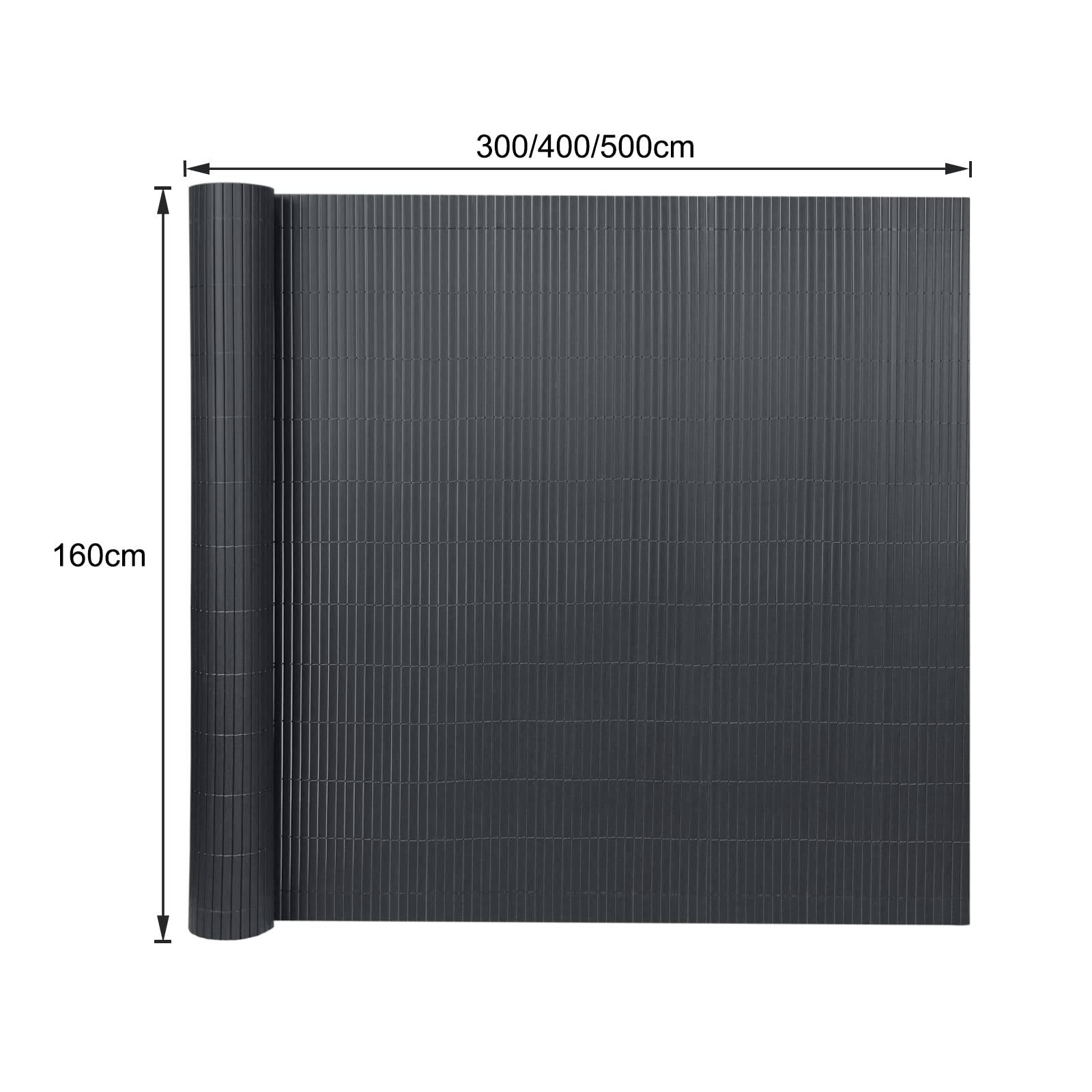 YUENFONG Paravento PVC 160x1000 cm Antracite per Balcone Giardino Terrazza