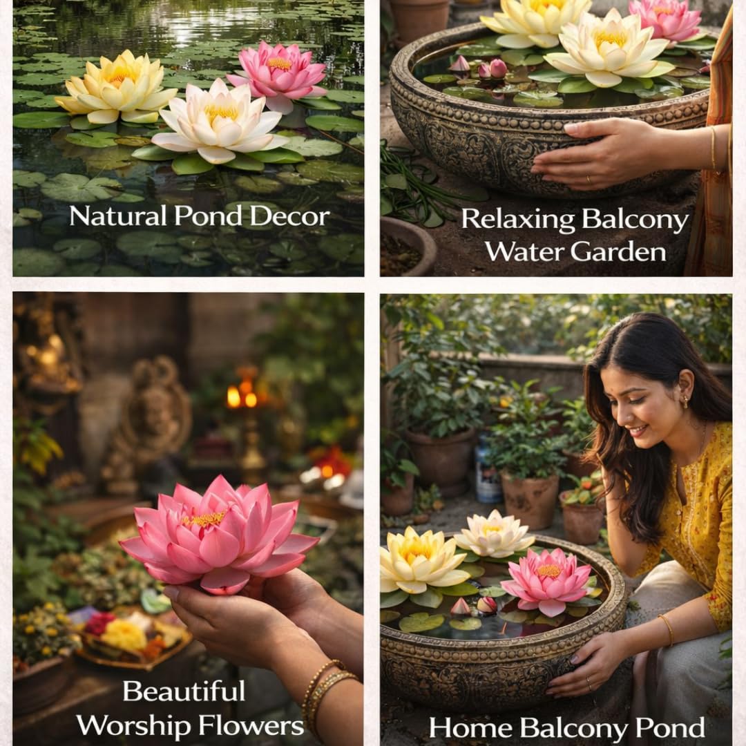 Saphirre Seeds Lotus Seeds Combo Pack | 3 Varieties | 24 Seeds | Yellow, White & Pink Lotus | High Germination | Easy to Grow for Home Gardening & Water Gardens 1