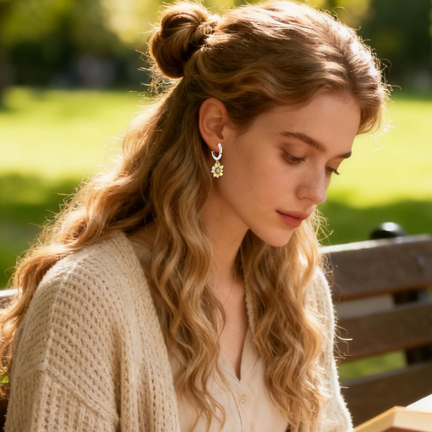 LAZA 925 Sterling Silver Hoop Earrings for Women, Hypoallergenic Huggie Butterfly Dangle Drop Earrings Colorful Flower Earrings Jewelry Gifts - Image 3