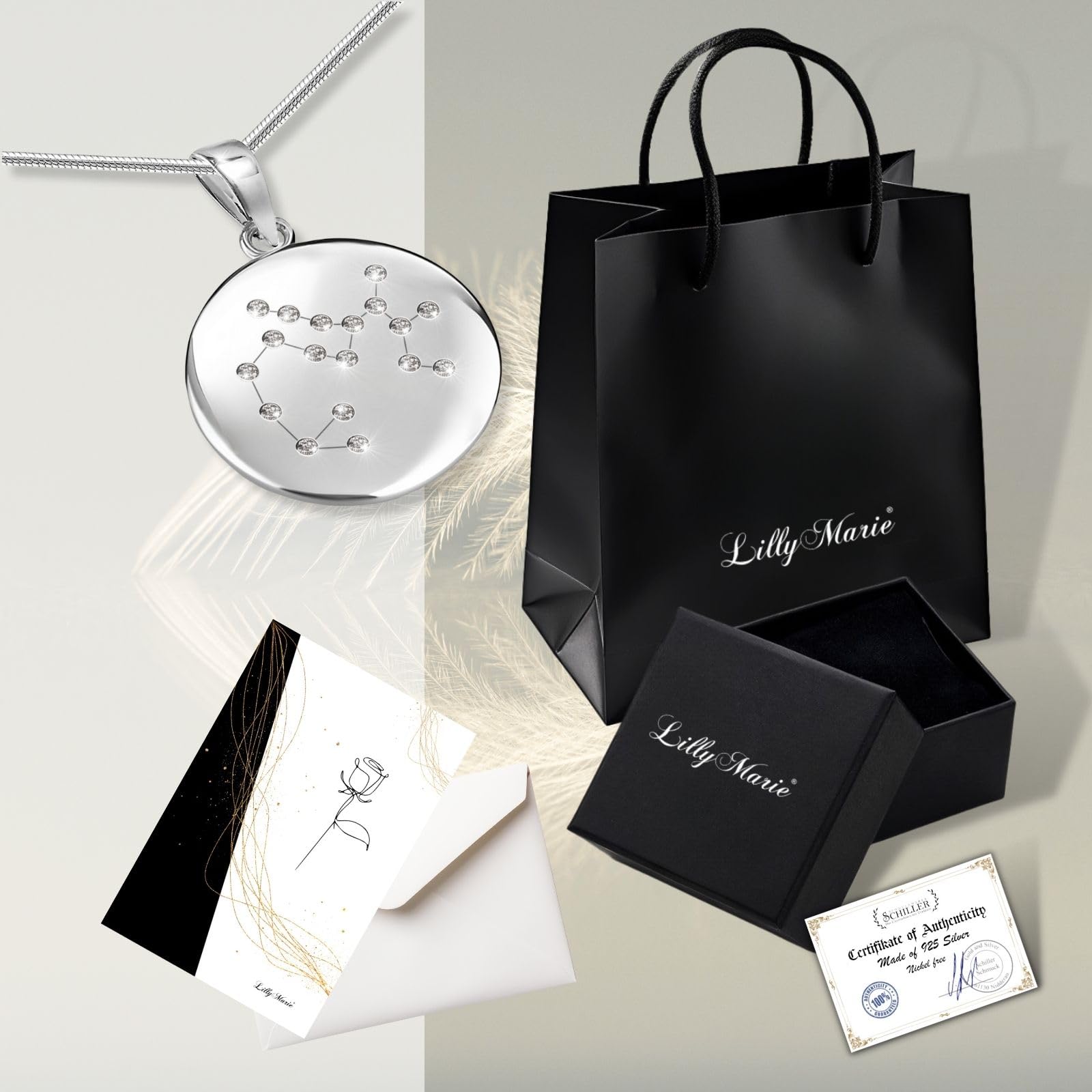 LILLY MARIE Cadena de plata 925 con colgante personalizable para mujer, regalo para mujer, Navidad, cumpleaños, día de San Valentín