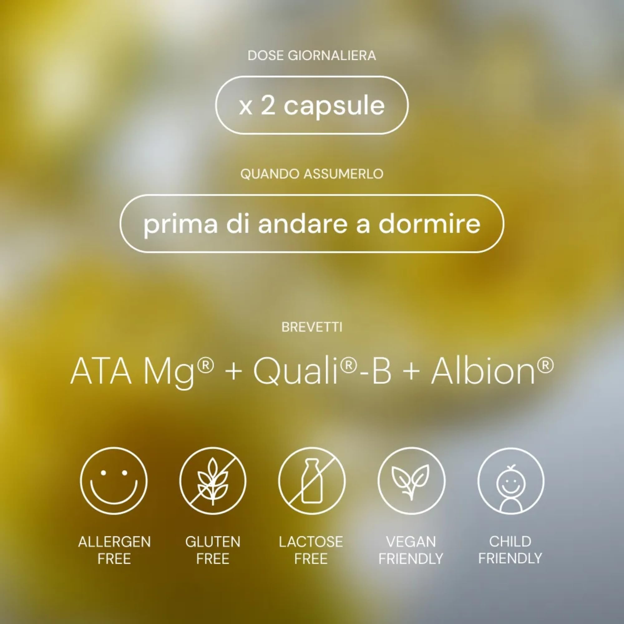 Magnesio Bisglicinato Malato Taurato Vitamina B6 120 Capsule be levels | Con Albion®, ATA Mg® e Quali-B®. Formula vegana. Senza glutine e lattosio. 2 capsule al giorno.