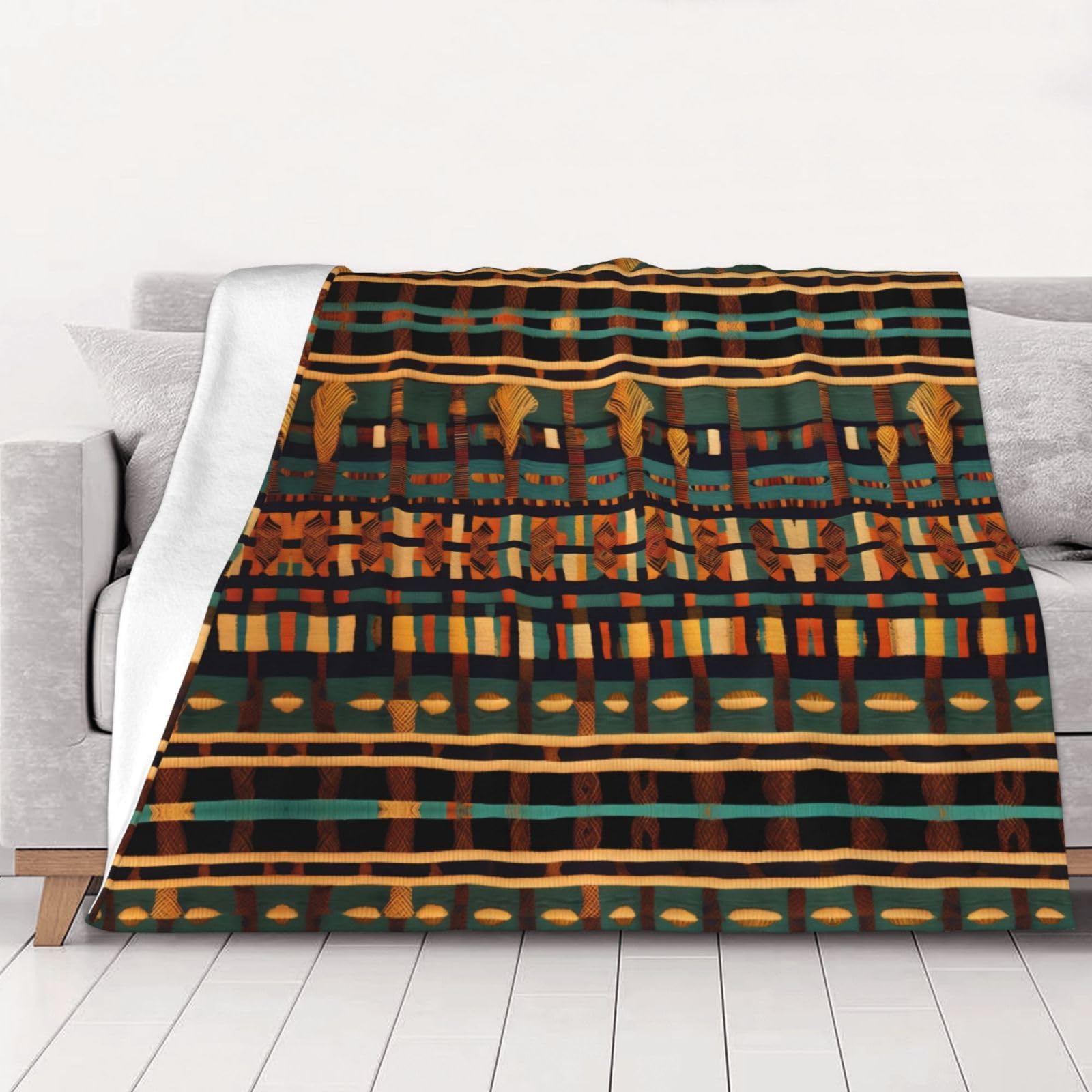 Couverture tissée classique africaine lavable et grand plaid lit