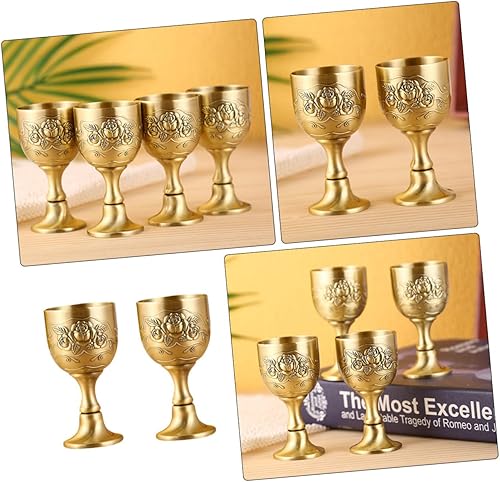 Miniatura 2 de 2 vasos de chupito de flores grabados a mano, diseño de cáliz de whisky para y más decoración clásica de bar en el hogar