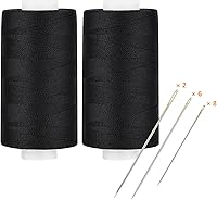 Vista 20 de Simthread - Hilo multiusos de poliéster 400 yardas cada uno (1 blanco y 1 negro)