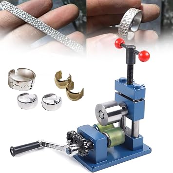 Ring Bender,Ring Bender Tool for Spoon Rings,Metal Bender,Hand Crank Bending Machine for Ring Bracelet, Multi-Functional Ring Bending Tool, Manual Rolling Mill Machine Jewelry DIY Tools