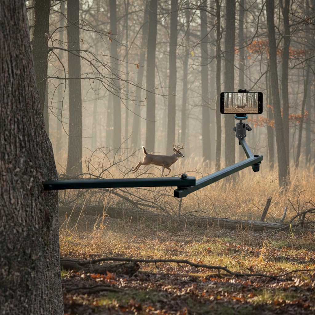 Tree Stand Phone Mount for Hunting,Camera Arm for Hunting,Treestand Phone Holder for Self Filming Hunts, Compatible Gopro,Trail Camera, iPhone, Mevo Start