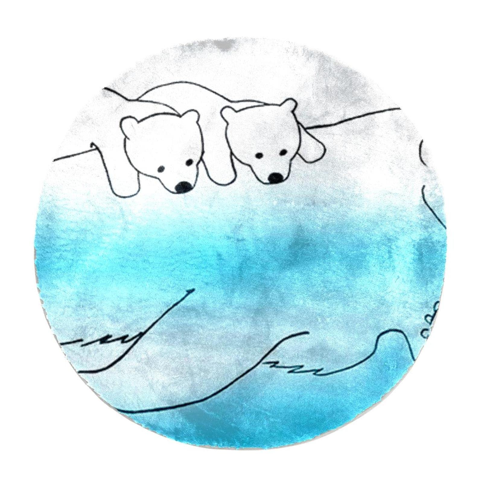 Tapis rond en fausse fourrure de lapin toucher soie pour chambre